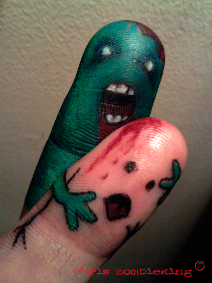 i am the proud owner of a new tattoo zombie finger attack